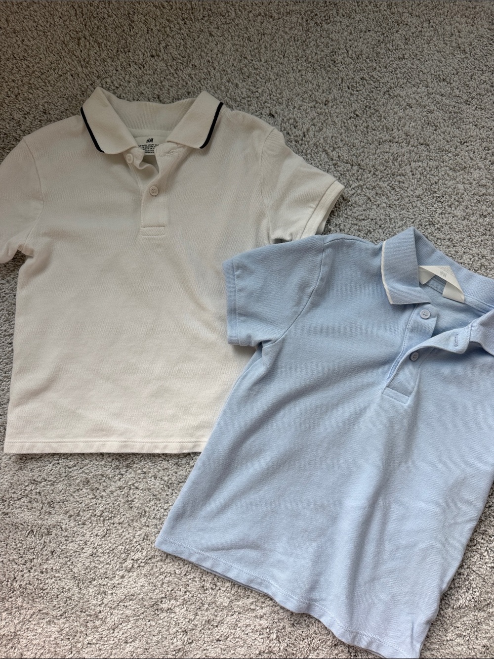 Kids Polo Shirt - Light Blue and Off-White